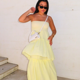 The Tiered Maxi Dress - Butter Yellow