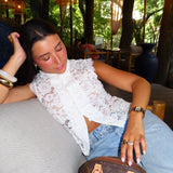 Mandarin Button Lace Shirt