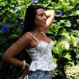 Floral Blue Corset